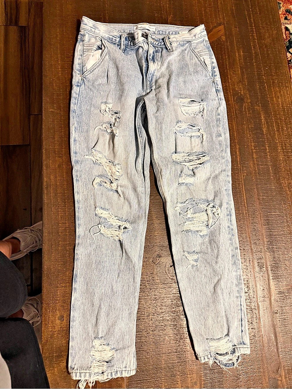 Kancan Distressed Skinny Jeans Blue Waist 27